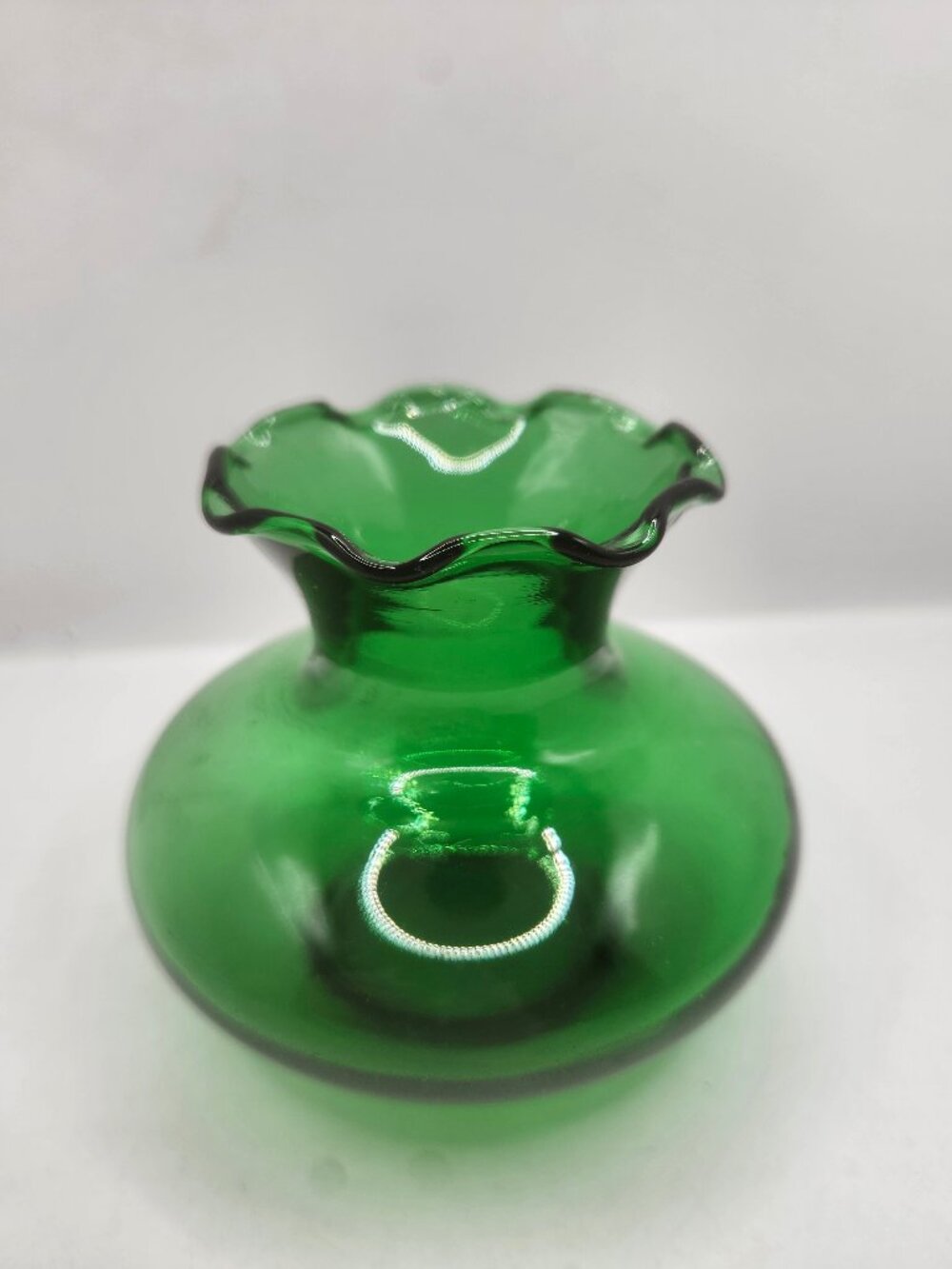 Vintage Anchor Hocking Glass Vase in Forest/Emerald Green